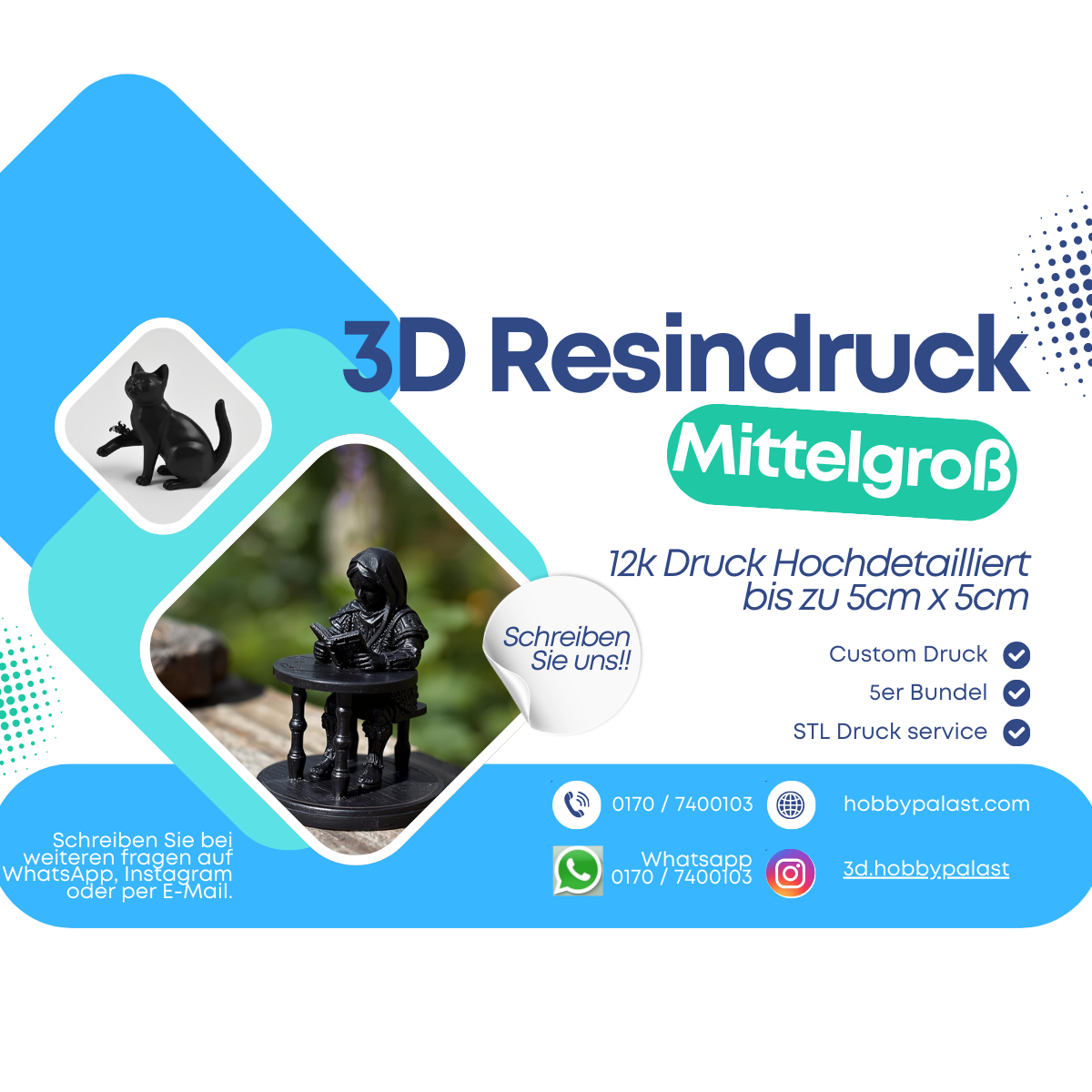 Mittelgroße 3D-Resin Modell – Hochdetaillierte Sammlerfigur (ca. 5 cm Höhe, 5er-Bundel)