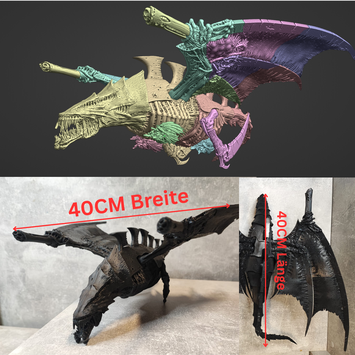 3D Druck Drache | XXL Drachen Figur | Tabletop & D&D Modell