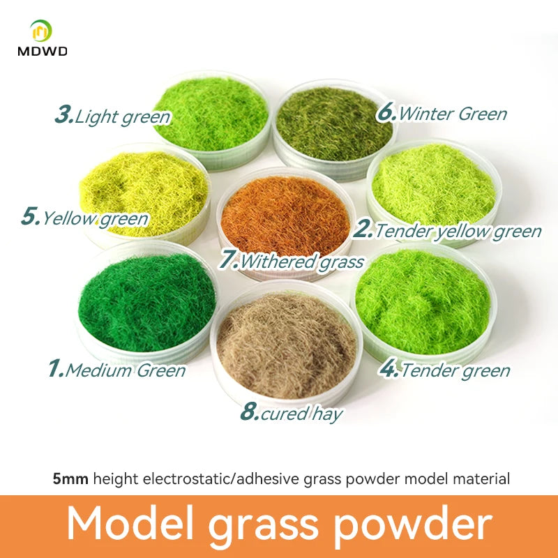 5 mm Mini Statischgras-Flockpulver für Dioramen, Modellbau & Miniaturlandschaften