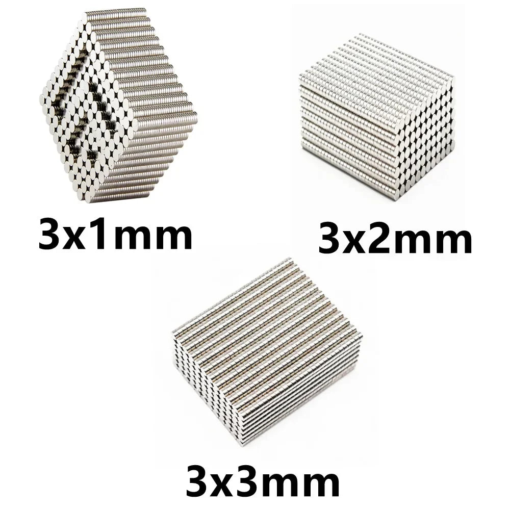 Neodym Rundmagnete – Stark & Präzise (3×1 / 3×2 / 3×3 mm)