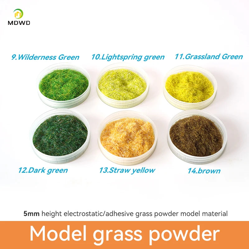 5 mm Mini Statischgras-Flockpulver für Dioramen, Modellbau & Miniaturlandschaften